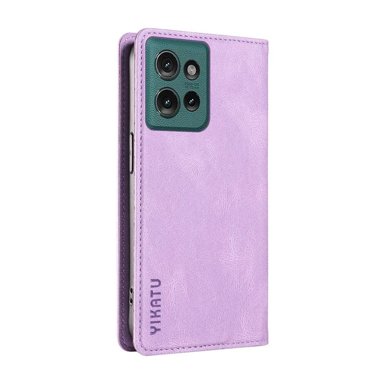 YIKATU YK-004 For Motorola Edge 50 5G Case Leather Skin-Touch Phone Cover Magnetic Auto-Absorbed