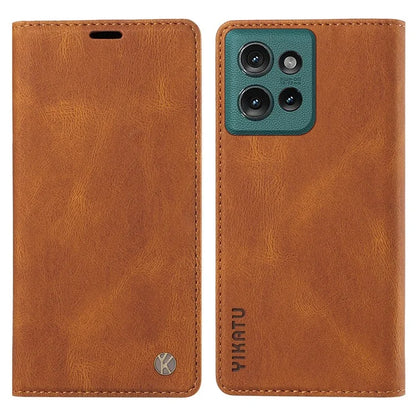 YIKATU YK-004 For Motorola Edge 50 5G Case Leather Skin-Touch Phone Cover Magnetic Auto-Absorbed