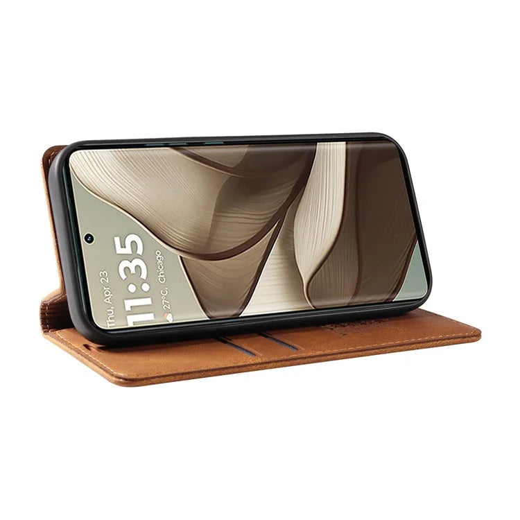 YIKATU YK-004 For Motorola Edge 50 5G Case Leather Skin-Touch Phone Cover Magnetic Auto-Absorbed