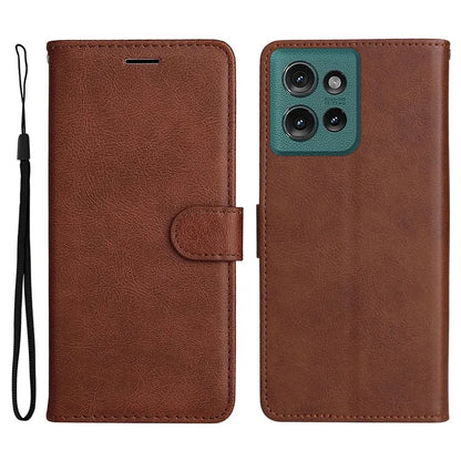 KT Leather Series-2 for Motorola Edge 50 5G Case Solid Color Leather Phone Cover Wallet Stand