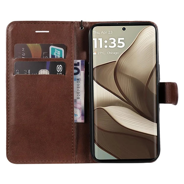 KT Leather Series-2 for Motorola Edge 50 5G Case Solid Color Leather Phone Cover Wallet Stand