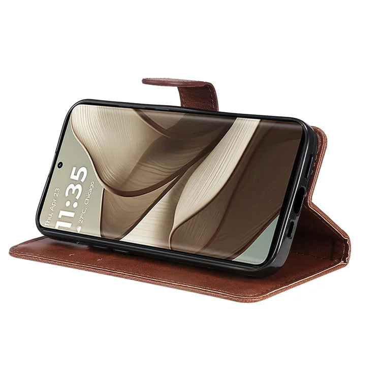 KT Leather Series-2 for Motorola Edge 50 5G Case Solid Color Leather Phone Cover Wallet Stand