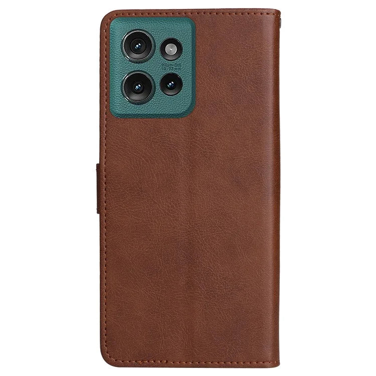 KT Leather Series-2 for Motorola Edge 50 5G Case Solid Color Leather Phone Cover Wallet Stand