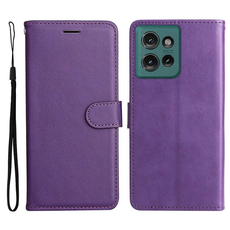 KT Leather Series-2 for Motorola Edge 50 5G Case Solid Color Leather Phone Cover Wallet Stand