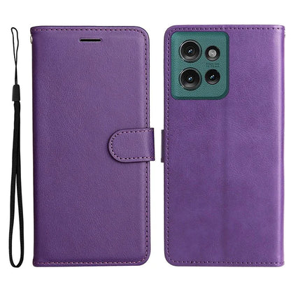 KT Leather Series-2 for Motorola Edge 50 5G Case Solid Color Leather Phone Cover Wallet Stand