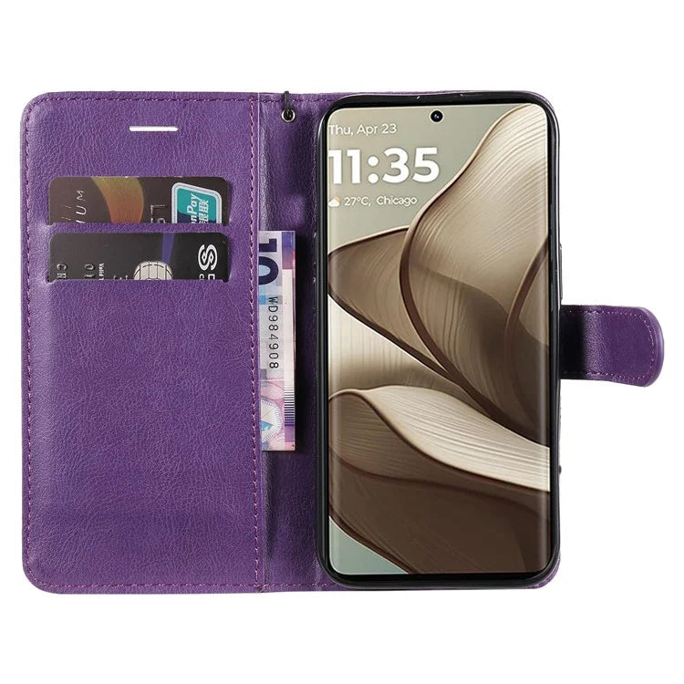 KT Leather Series-2 for Motorola Edge 50 5G Case Solid Color Leather Phone Cover Wallet Stand