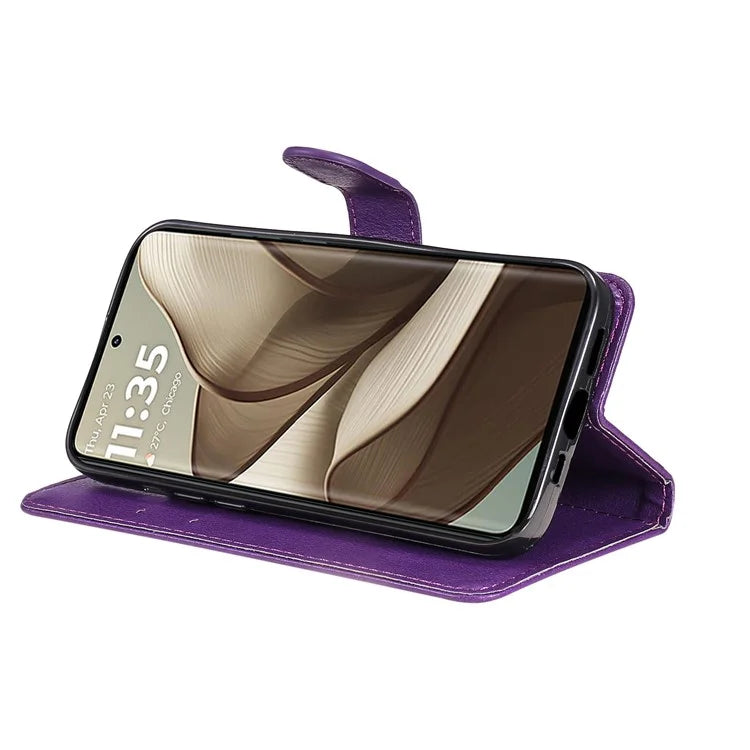 KT Leather Series-2 for Motorola Edge 50 5G Case Solid Color Leather Phone Cover Wallet Stand