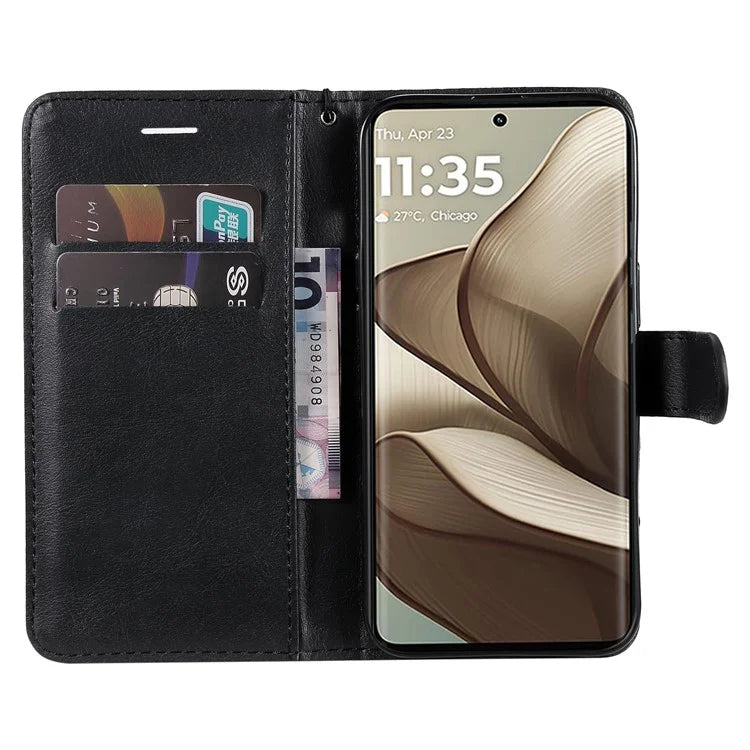 KT Leather Series-2 for Motorola Edge 50 5G Case Solid Color Leather Phone Cover Wallet Stand