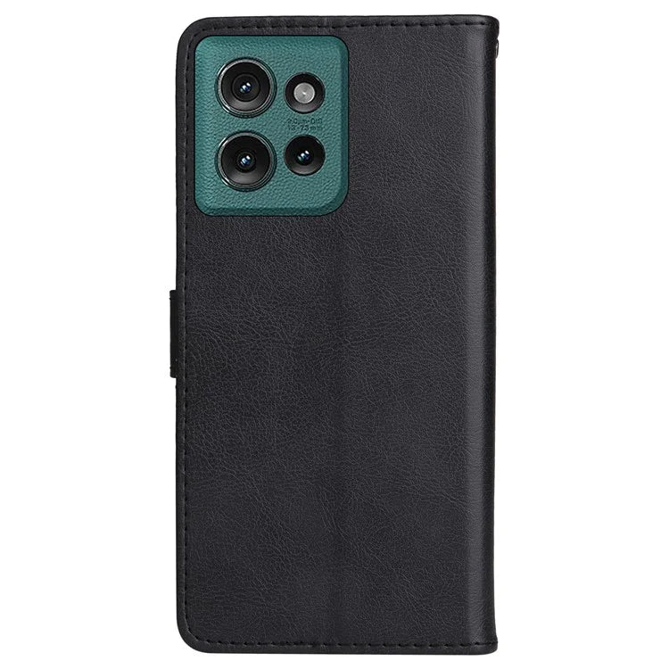 KT Leather Series-2 for Motorola Edge 50 5G Case Solid Color Leather Phone Cover Wallet Stand