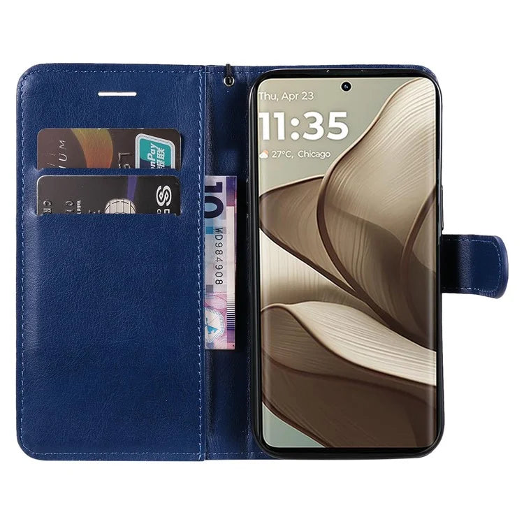 KT Leather Series-2 for Motorola Edge 50 5G Case Solid Color Leather Phone Cover Wallet Stand