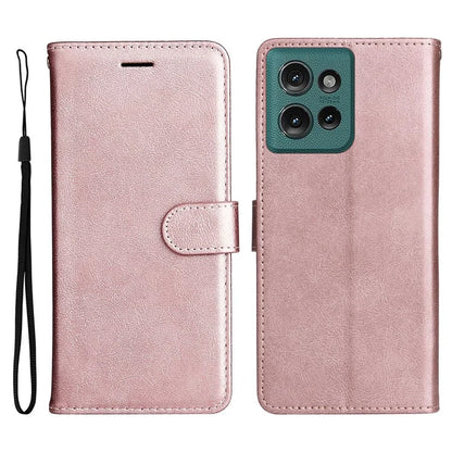 KT Leather Series-2 for Motorola Edge 50 5G Case Solid Color Leather Phone Cover Wallet Stand