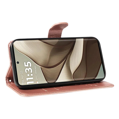 For Motorola Edge 50 5G Case Flower Pattern PU Leather Wallet Phone Cover