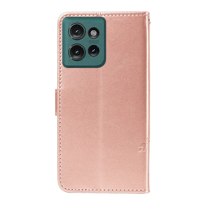 For Motorola Edge 50 5G Case Flower Pattern PU Leather Wallet Phone Cover