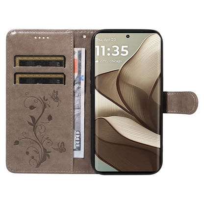 For Motorola Edge 50 5G Case Flower Pattern PU Leather Wallet Phone Cover