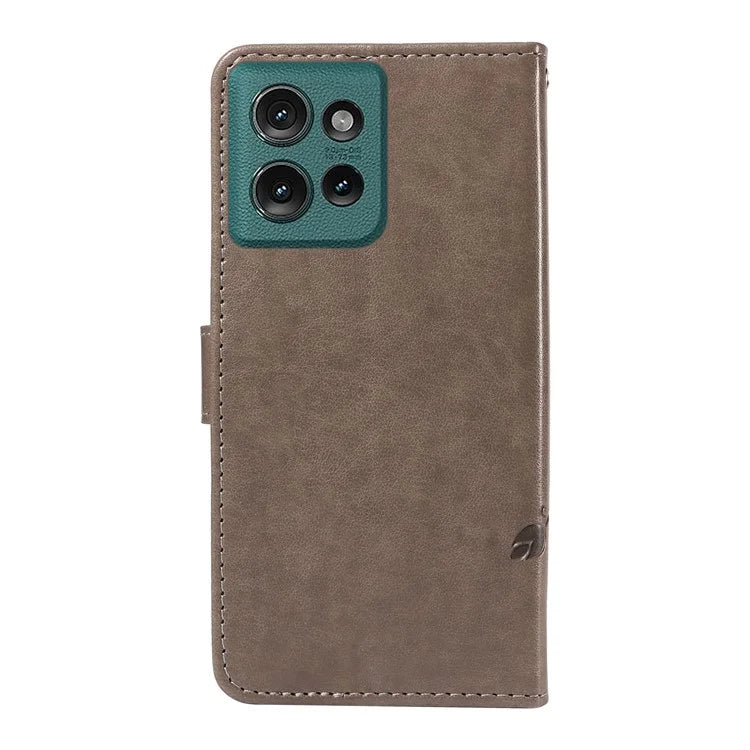 For Motorola Edge 50 5G Case Flower Pattern PU Leather Wallet Phone Cover