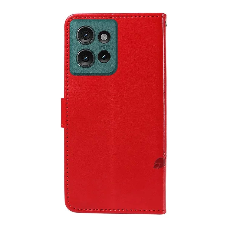 For Motorola Edge 50 5G Case Flower Pattern PU Leather Wallet Phone Cover