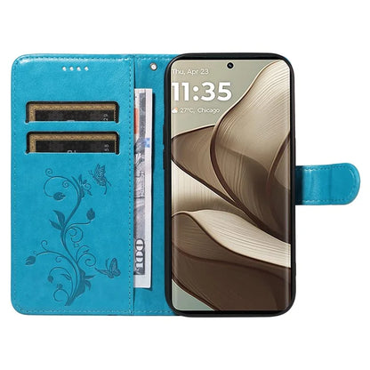 For Motorola Edge 50 5G Case Flower Pattern PU Leather Wallet Phone Cover