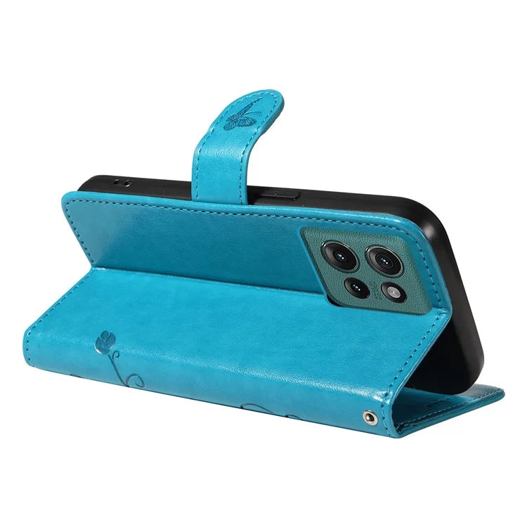 For Motorola Edge 50 5G Case Flower Pattern PU Leather Wallet Phone Cover