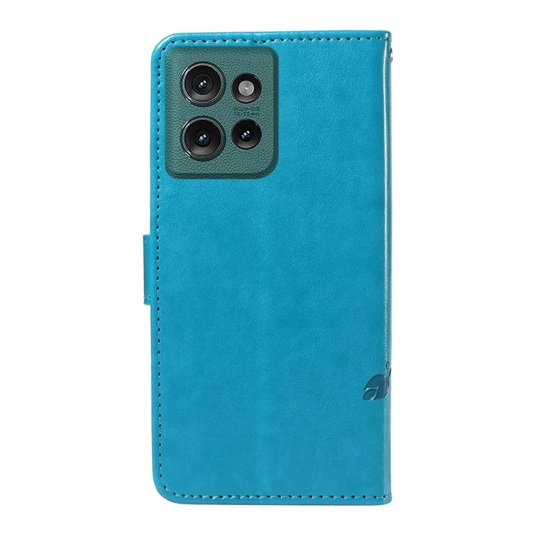 For Motorola Edge 50 5G Case Flower Pattern PU Leather Wallet Phone Cover