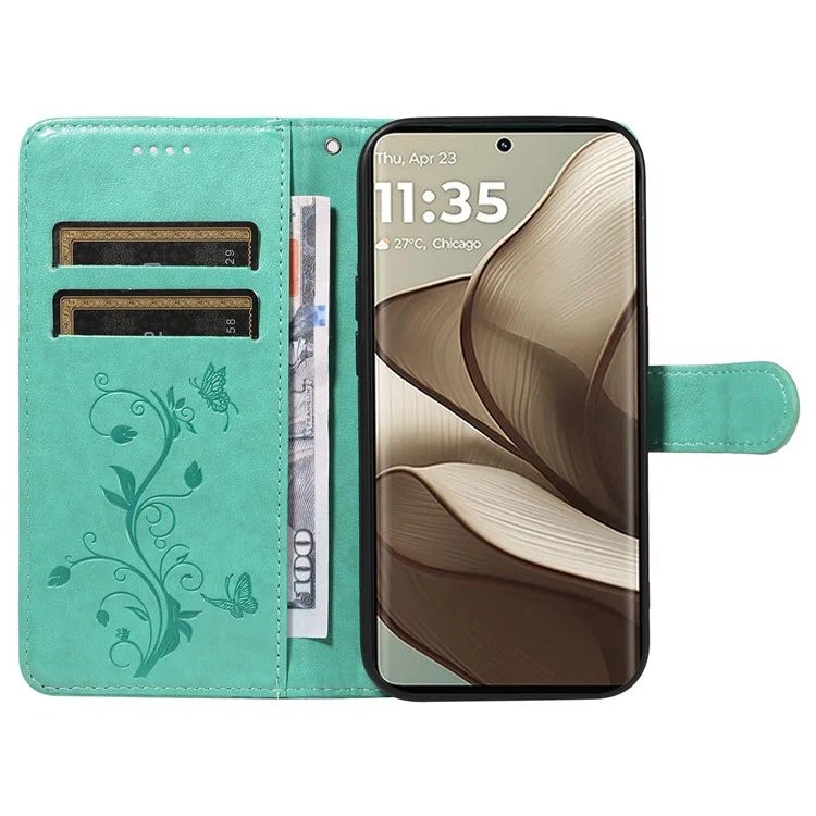 For Motorola Edge 50 5G Case Flower Pattern PU Leather Wallet Phone Cover