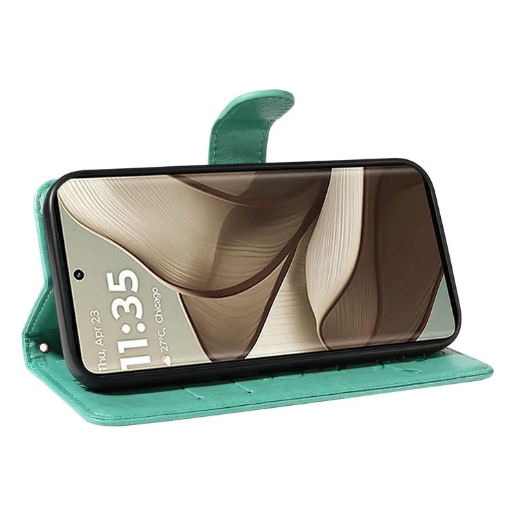 For Motorola Edge 50 5G Case Flower Pattern PU Leather Wallet Phone Cover