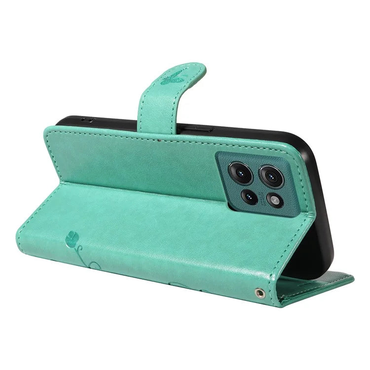 For Motorola Edge 50 5G Case Flower Pattern PU Leather Wallet Phone Cover