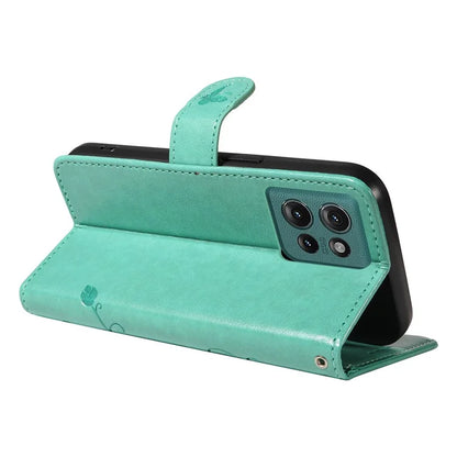 For Motorola Edge 50 5G Case Flower Pattern PU Leather Wallet Phone Cover