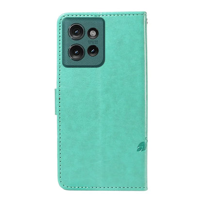 For Motorola Edge 50 5G Case Flower Pattern PU Leather Wallet Phone Cover