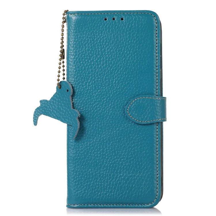 For Xiaomi Redmi 14C 4G Case RFID Blocking Litchi Texture Genuine Cow Leather Phone Cover