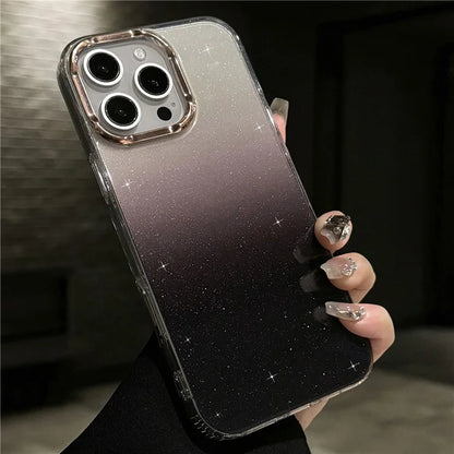 For iPhone 16 Pro Max Case IMD Gradient Glitter PC+TPU Protective Phone Cover