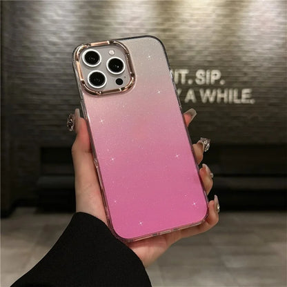 For iPhone 16 Pro Max Case IMD Gradient Glitter PC+TPU Protective Phone Cover