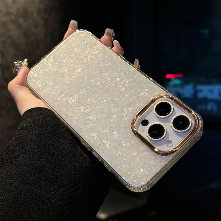 For iPhone 16 Pro Max Case IMD Shell Pattern PC+TPU Phone Cover