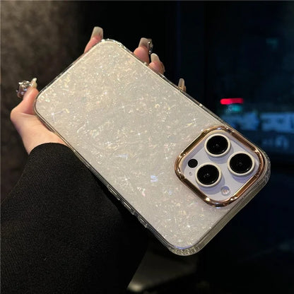 For iPhone 16 Pro Max Case IMD Shell Pattern PC+TPU Phone Cover
