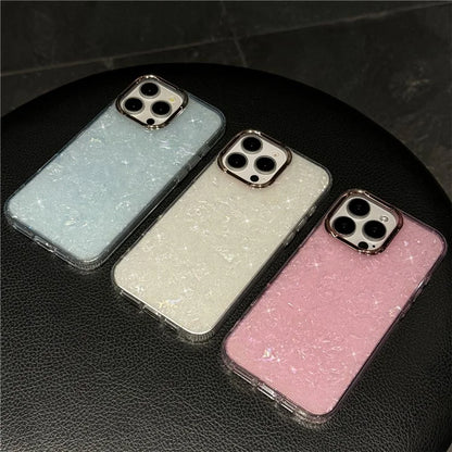For iPhone 16 Pro Max Case IMD Shell Pattern PC+TPU Phone Cover