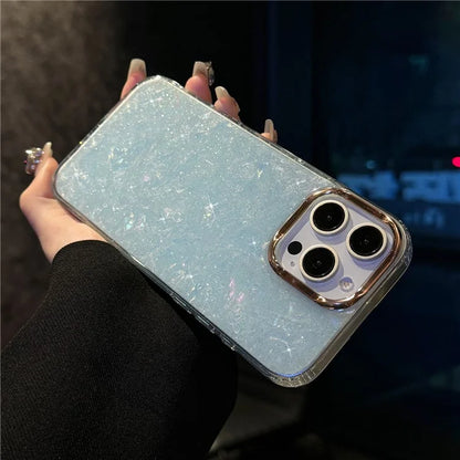 For iPhone 16 Pro Max Case IMD Shell Pattern PC+TPU Phone Cover