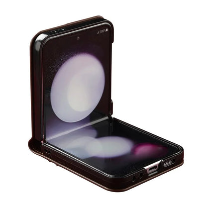 LC.IMEEKE for Samsung Galaxy Z Flip6 5G Case Leather+PC Phone Cover with Straps Card Slots