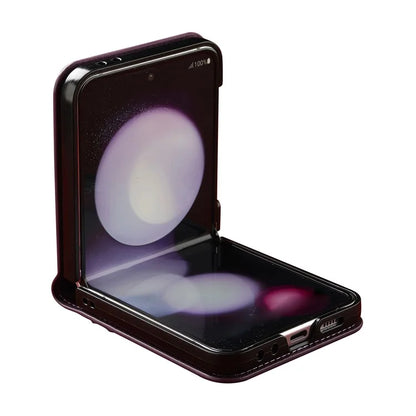 LC.IMEEKE for Samsung Galaxy Z Flip6 5G Case Leather+PC Phone Cover with Straps Card Slots