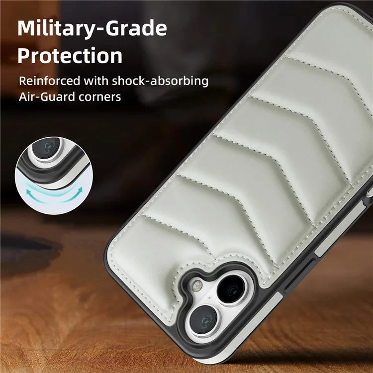 For iPhone 16 Case Compatible with MagSafe RFID Blocking Card Slot Leather Back Cover