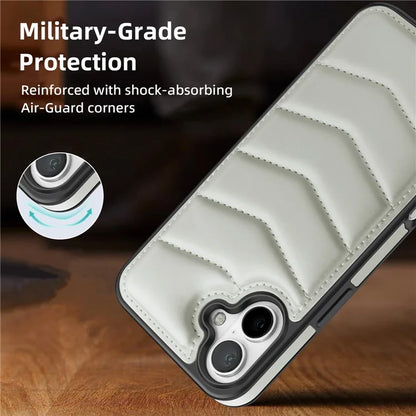 For iPhone 16 Case Compatible with MagSafe RFID Blocking Card Slot Leather Back Cover