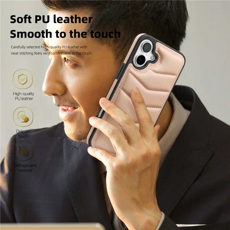 For iPhone 16 Case Compatible with MagSafe RFID Blocking Card Slot Leather Back Cover