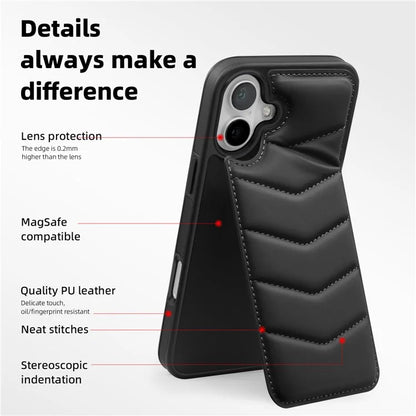 For iPhone 16 Plus Case Compatible with MagSafe RFID Blocking Card Slot Leather Back Cover