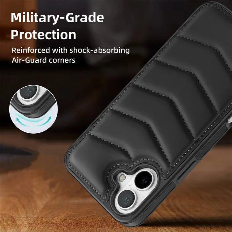 For iPhone 16 Plus Case Compatible with MagSafe RFID Blocking Card Slot Leather Back Cover