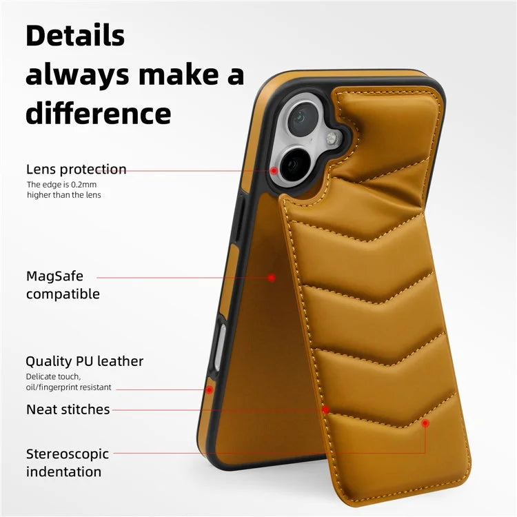 For iPhone 16 Plus Case Compatible with MagSafe RFID Blocking Card Slot Leather Back Cover