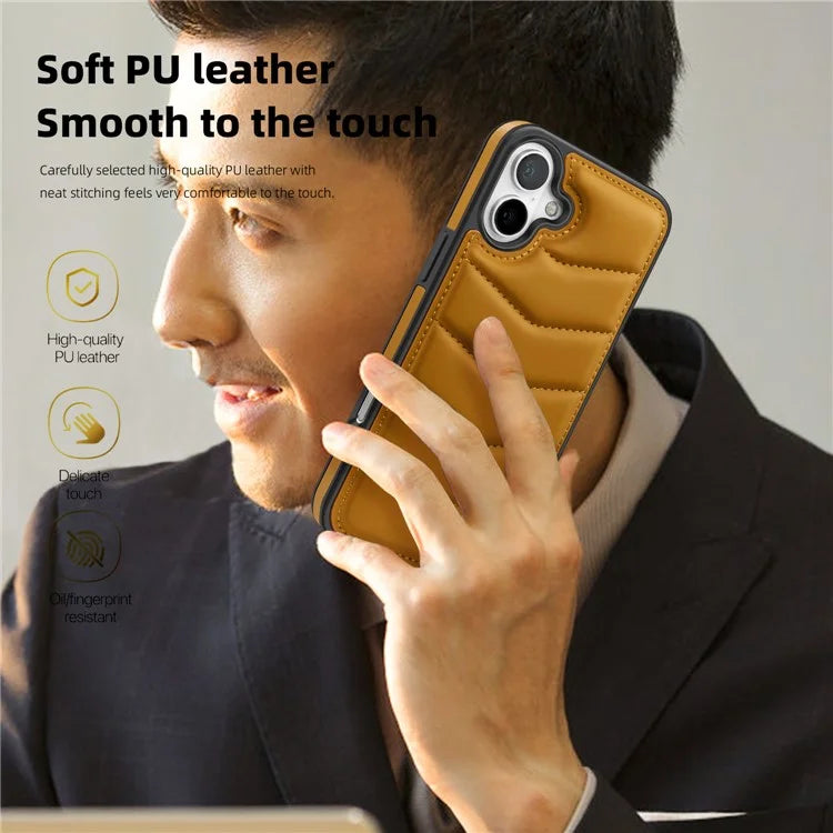 For iPhone 16 Plus Case Compatible with MagSafe RFID Blocking Card Slot Leather Back Cover