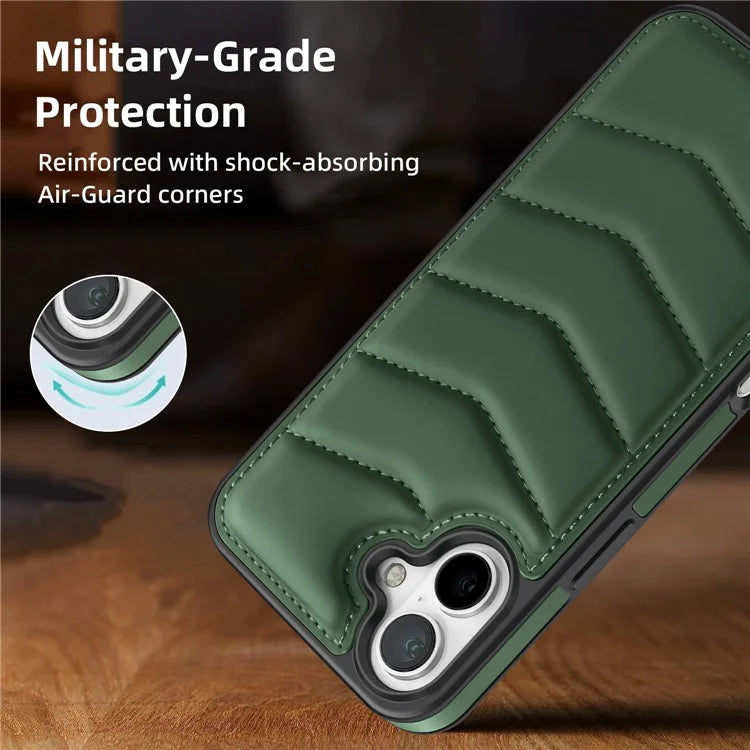 For iPhone 16 Plus Case Compatible with MagSafe RFID Blocking Card Slot Leather Back Cover