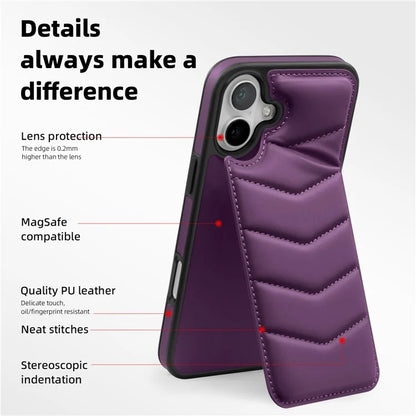 For iPhone 16 Plus Case Compatible with MagSafe RFID Blocking Card Slot Leather Back Cover