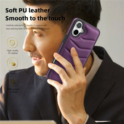 For iPhone 16 Plus Case Compatible with MagSafe RFID Blocking Card Slot Leather Back Cover
