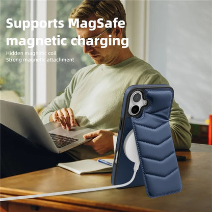 For iPhone 16 Plus Case Compatible with MagSafe RFID Blocking Card Slot Leather Back Cover