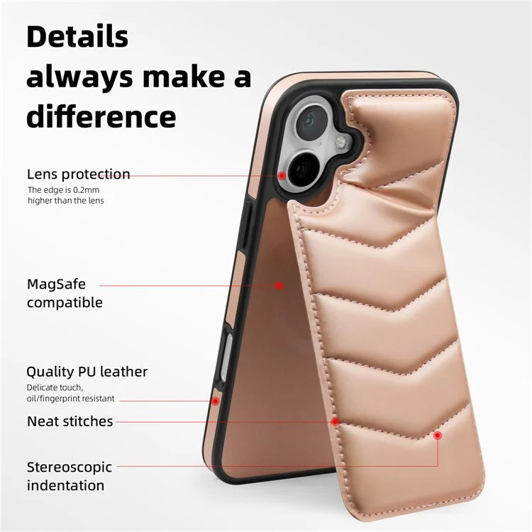 For iPhone 16 Plus Case Compatible with MagSafe RFID Blocking Card Slot Leather Back Cover
