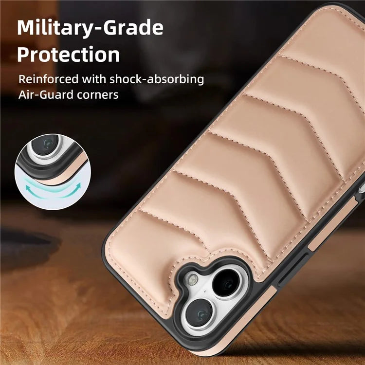 For iPhone 16 Plus Case Compatible with MagSafe RFID Blocking Card Slot Leather Back Cover